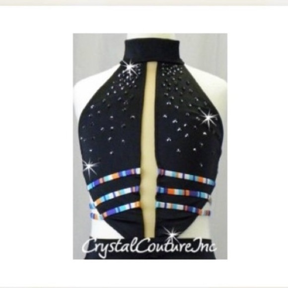 Crystal Couture Other - Crystal Couture Halter Top w/ Swarovski
Rhinestones & Multi-Color Straps Size AS